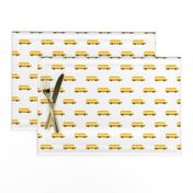 Sweet American school bus design for back to school fabric and fashion for kids