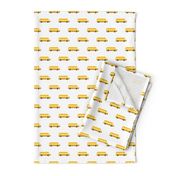 Sweet American school bus design for back to school fabric and fashion for kids