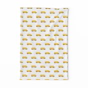 Sweet American school bus design for back to school fabric and fashion for kids