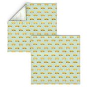 Sweet American school bus design for back to school fabric and fashion for kids