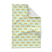 Sweet American school bus design for back to school fabric and fashion for kids