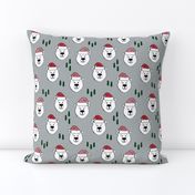 polar bear with hats || holiday - grey