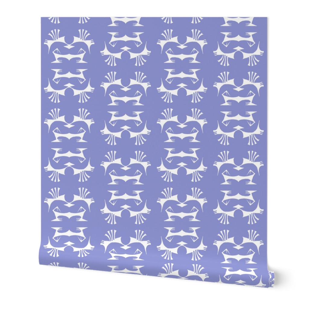 ISLAND TRIBAL PRINT 2 - Lavender and White 