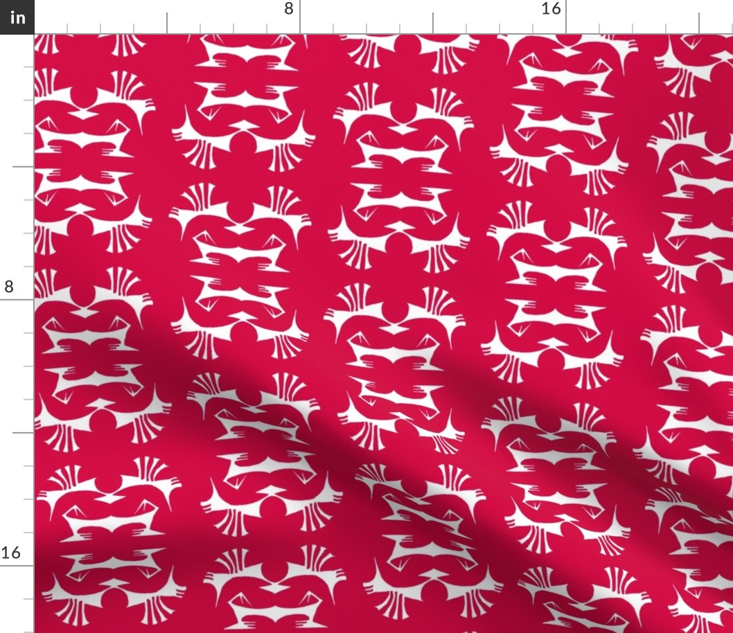 ISLAND TRIBAL PRINT 2 - Red and White