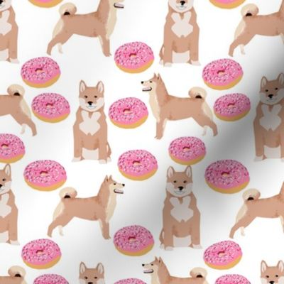 shiba inu dog donuts pink sprinkles cute dog fabric for dog owners japanese shiba inu fabric
