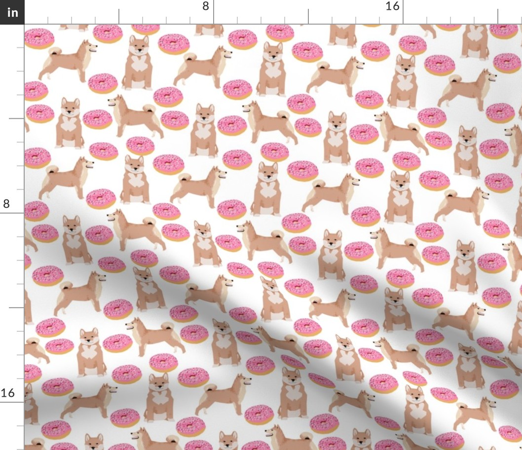 shiba inu dog donuts pink sprinkles cute dog fabric for dog owners japanese shiba inu fabric