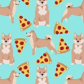 shiba inu pizza mint cute dog pets cute dog fabric sweet dogs cute dog