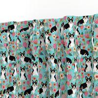 corgi cute black and tan welsh cardigan corgi with florals flowers cute painted floral design corgi lovers will adore this fabric