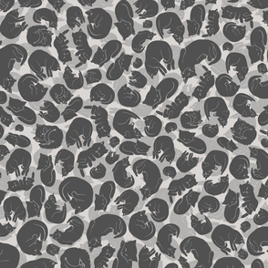 043 Sleepy Kitty Leopard Print - Grey