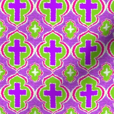 Christian Cross Purple and Green