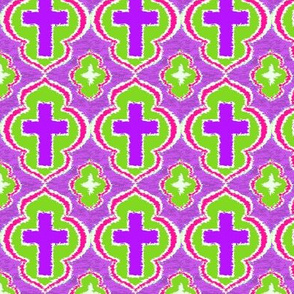 Christian Cross Purple and Green
