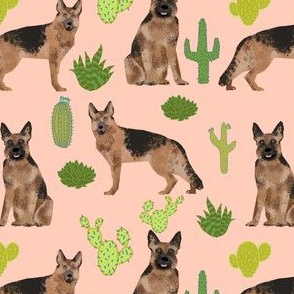 german shepherd dog cute cactus blush trendy desert plants cacti succulents dog dogs pet dog german shepherds