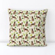 German Shepherd dog cute pet dog fabric cactus desert neutral dog fabric cute southwest dog fabric