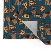 german shepherd pizza navy blue dark navy food cute dog dogs novelty food print