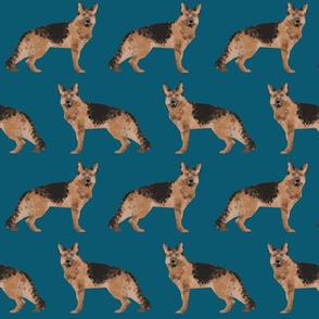 german shepherd dog dogs cute pet dog fabric navy blue