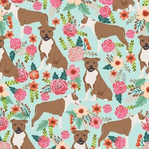 staffordshire terrier dog fabric cute florals vintage flowers floral pet pets sweet smiling dogs