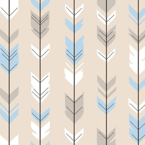 Arrow Feathers - Baby Blue/Cream - CottonWood