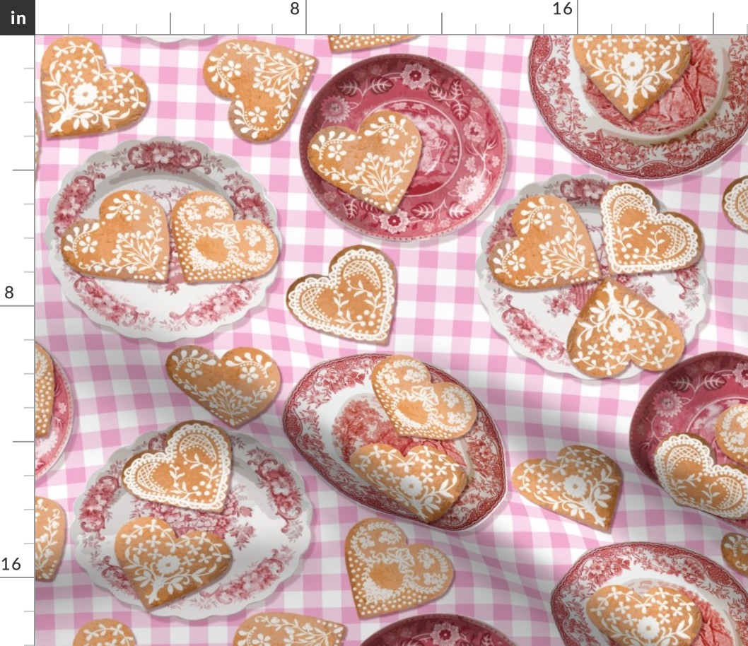 Pepparkakor Collage on Pink Gingham