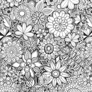 Black and White Floral 