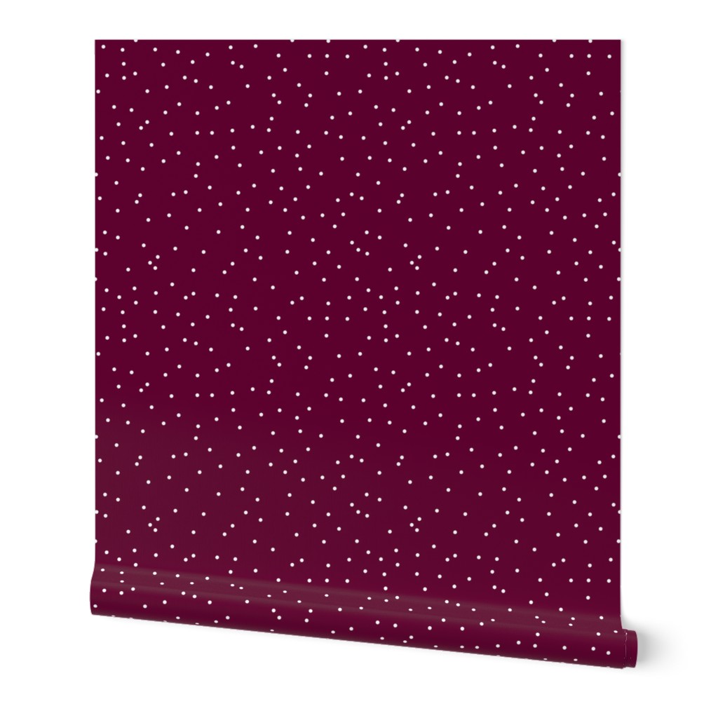 Colorful winter snow confetti fun little dots and circles spots flakes cherry maroon