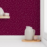 Colorful winter snow confetti fun little dots and circles spots flakes cherry maroon