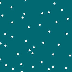 Colorful winter snow confetti fun little dots and circles spots flakes blue sky