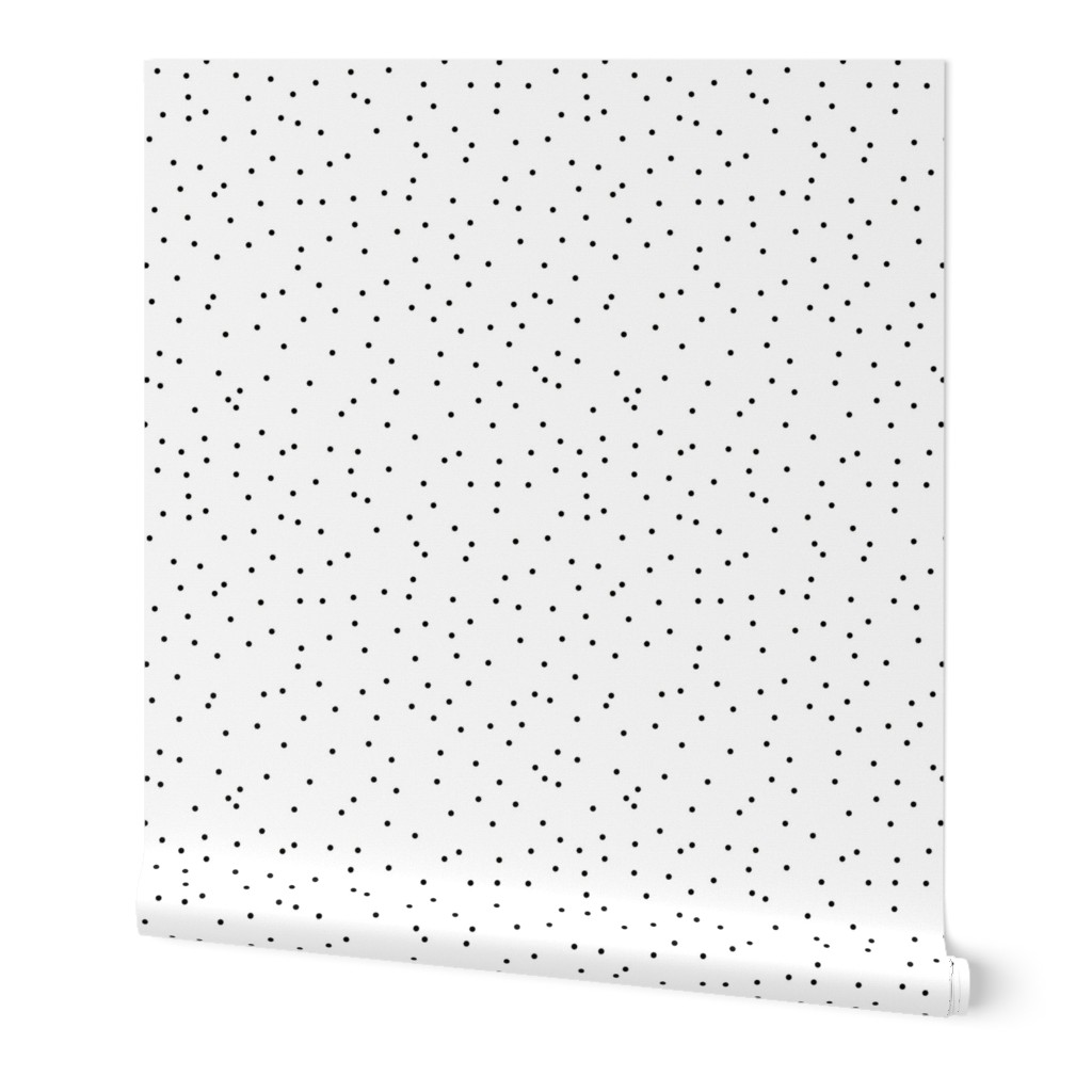 Colorful abstract scandinavian confetti fun little dots and circles spots flakes black and white