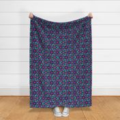 folk floral - navy - small scale