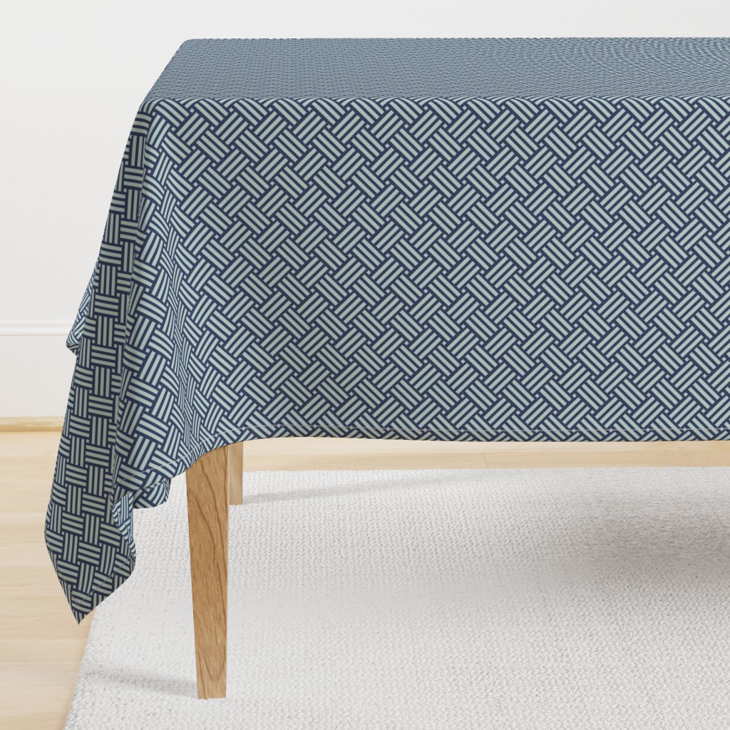 Geometric Basket Weave - Navy