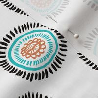 Cool abstract blossom flowers abstract circles winter blue