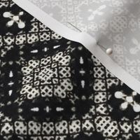 Victorian Knit Net ~ Black and White with Seed Pearls 