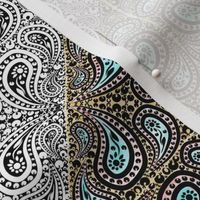 Half Color Counterchange Paisley Chevron