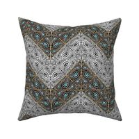 Half Color Counterchange Paisley Chevron