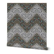 Half Color Counterchange Paisley Chevron