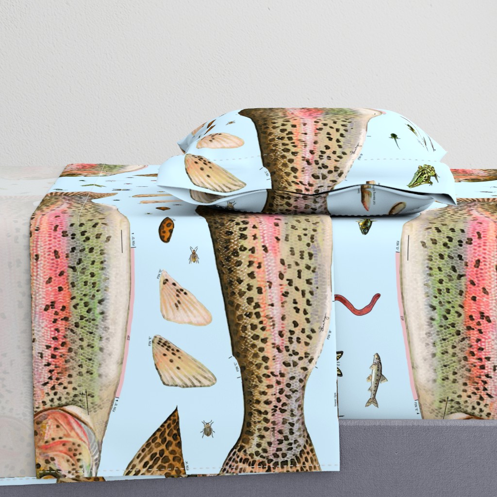 Cut and sew plush trout with its food
