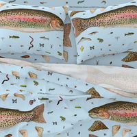 Cut and sew plush trout with its food