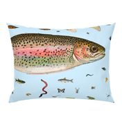 Cut and sew plush trout with its food