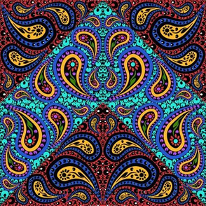 Bold Colored Counterchange Paisley Chevron