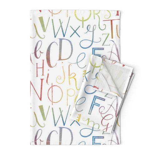 Rainbow Alphabet // Typographic hand lettered print for childrens patterns fabric or giftwrap by Zoe Charlotte