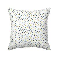 crayon polkadots - navy, grey, brown, teal, wasabi and yellow