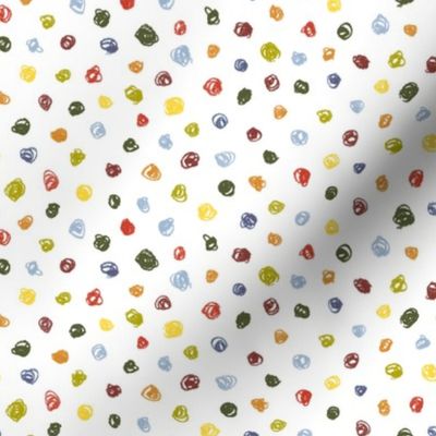 crayon polkadots - autumncolors on white