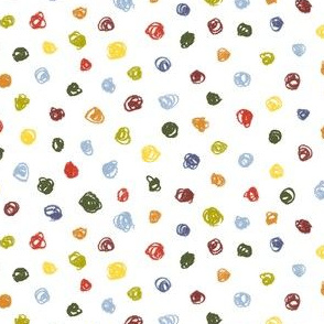 crayon polkadots - autumncolors on white