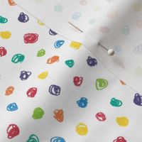 crayon polkadots in rainbow colors