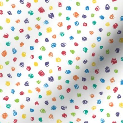 crayon polkadots in rainbow colors