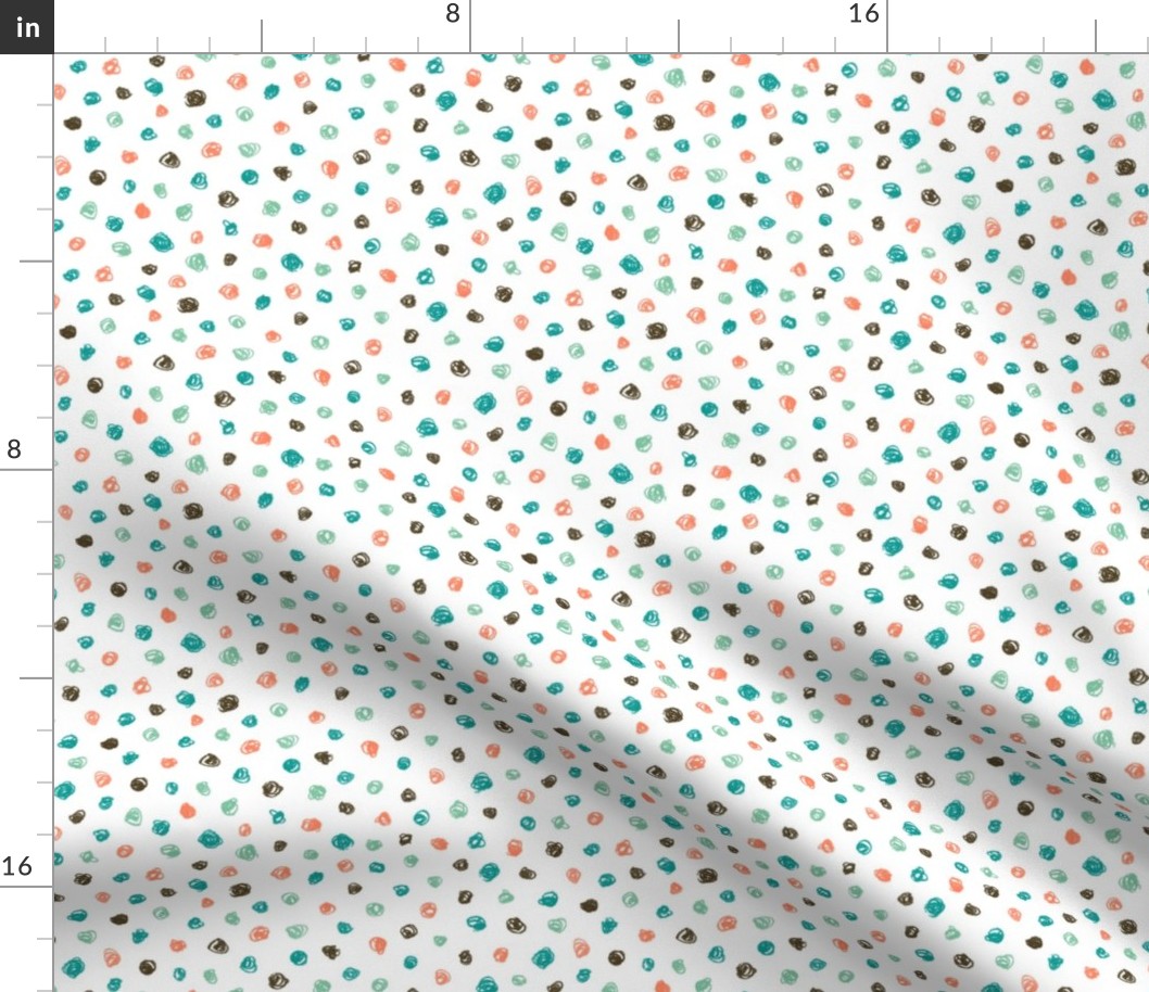 crayon polkadots in surfing colors