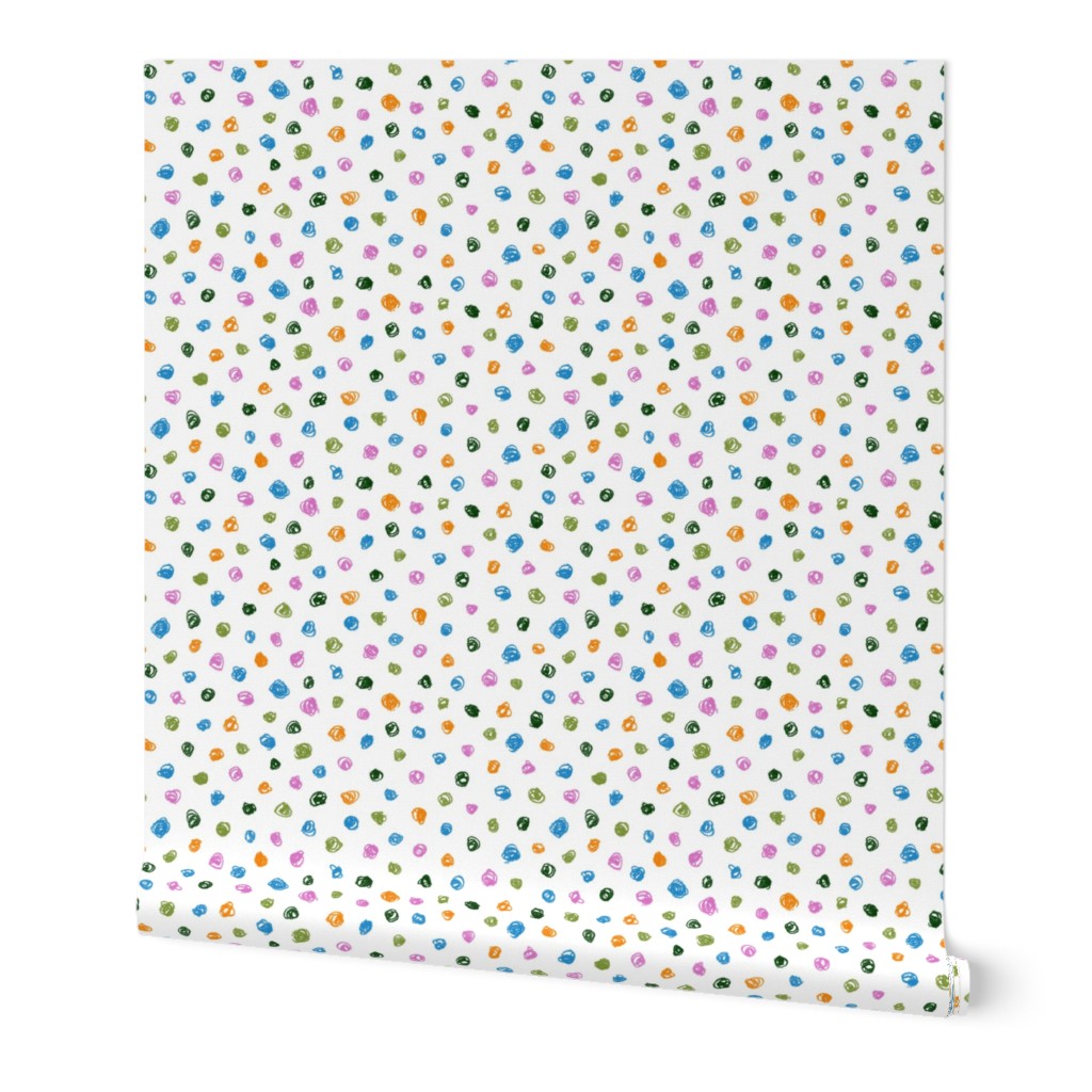 crayon polkadots in butterfly colors