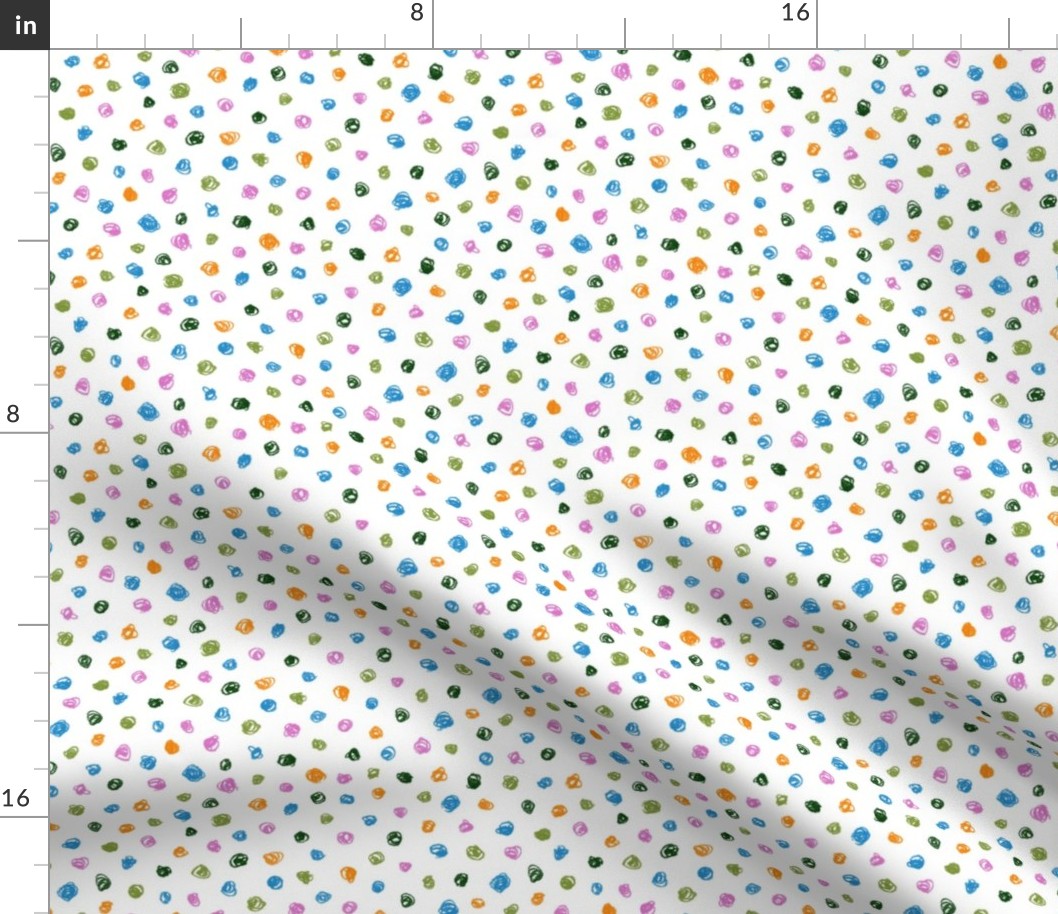 crayon polkadots in butterfly colors