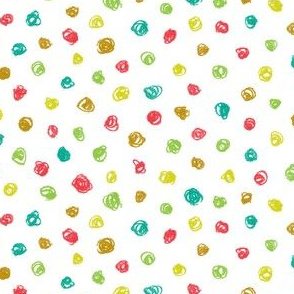 crayon polkadots in botanical colors