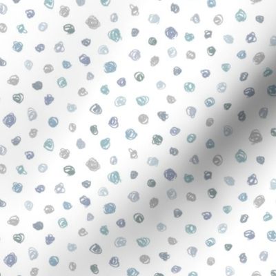 blue-grey crayon polkadots