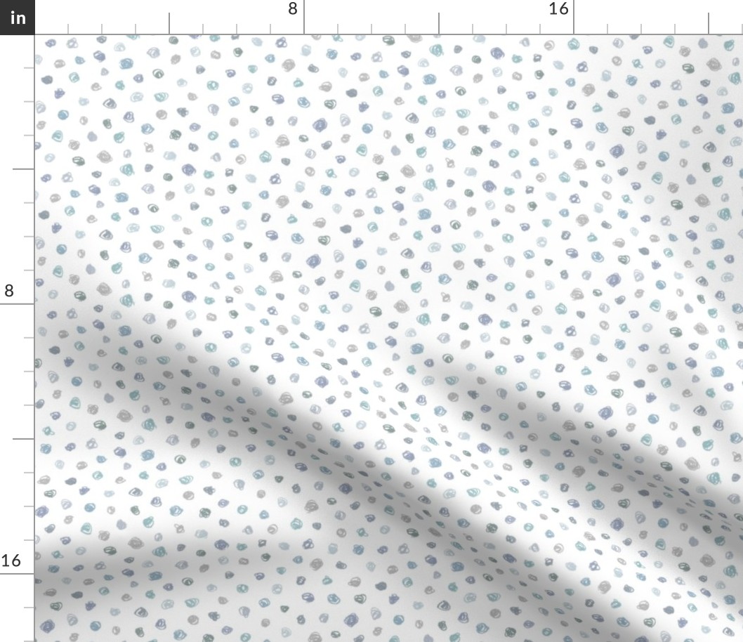 blue-grey crayon polkadots